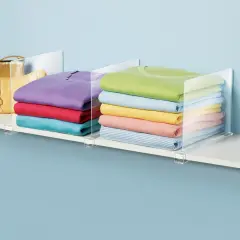 Collections Etc Closet Shelf Dividers with Anti-Slip Felt Pads - Set of 4