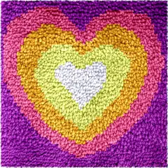 Latch Hook Kits for Kids,DIY Rug Crafts Love Rainbow Pattern Color Printed Canvas,Latch Hook Kits for Beginners Handmade Needlework Crafts Home Decoration,12"x12" NT1