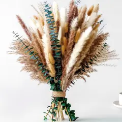 Kocat Breathtaking Boho Centerpieces for Tables & Floors - Luxurious Dried Floral Arrangement, Exquisite Fall Grass Decor, & Stylish Olive Green Wall D&eacute;cor