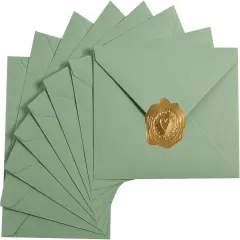 50 Pieces Sage-Green A7 Envelopes Greeting Card Envelopes 5.24 x 7.24 Inches for 5 x 7 Wedding Invitation Cards, Greeting Cards, Birthday Baby Shower Invitations