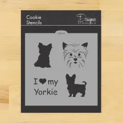 I Love My Yorkie Cookie & Craft Stencil | CM014 by Designer Stencils | Cookie Decorating Tools | Baking Stencils for Royal Icing, Airbrush, Dusting Powder | Craft Stencils for Canvas, Paper, Wood | Reusable Food Grade Stencil