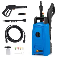 Blue 1900 PSI Electric Pressure Washer with 4 Quick Connect Nozzles and Portable Handle