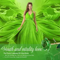 24K Green Rose for Her, Dipped Gold Rose Love Real Golden Plated Preserved Eternal Flower with Rose Stand Present for Wife/Mom/Grandma (Green)