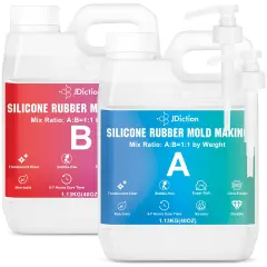 JDiction Silicone Mold Making Kit, Super Elastic Liquid Silicone for Mold Making with Pigment Paste, Fast Cure Flex Silicone Rubber for Casting Resin Molds and Detail Molds