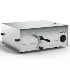 Silver Stainless Steel 12" Pizza Oven with Timer & Crumb Tray