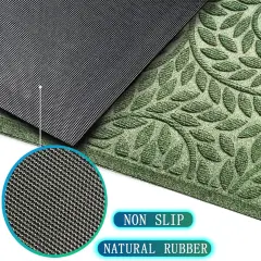Spring Front Door Mat Outdoor Entrance,Durable Heavy Duty Welcome Mat,Thick Absorbent Natural Rubber Non Slip Mat,Welcome Entryway Rug Green, 17"x30"