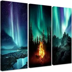 5D Diamond Art Painting,3 Pack Large Mountain Diamond Painting Kits for Adults,DIY Full Drill Crystal Rhinestone Arts and Crafts,Gem Art Aurora Painting with Diamond Home Wall Decor 9.8x13.8 inch