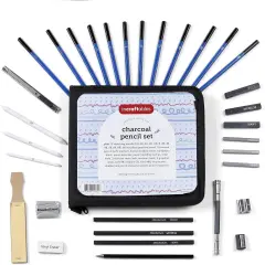 Drawing Pencils for Sketching & Shading. Art Sketch Pencils Set for Adults & kids. Drawing Supplies Sketch Kit with 21 Graphite & Charcoal Pencils.