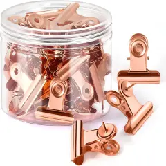 36Pack Push Pins Clips Rose Gold Bulldog Clips with Thumb Tacks Metal Push Pin Clothes Pins for Cork Board Bulletin Board Wall