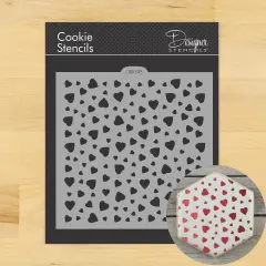 Heart Miniprint Cookie & Craft Stencil | CM045 by Designer Stencils | Cookie Decorating Tools |