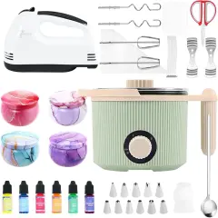 Candle Making Kit with Wax Melting Pot & Cake Decoration Set - Includes Piping Tips, Mixer & More for DIY Candle & Cake Decorating, Perfect for Candle Cake Creations and Crafting