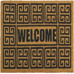 Doormat | Geo Welcome | All Weather Heavy Duty Mat | 100% Natural Coir Face | Non-Slip | Outdoor Home D&eacute;cor