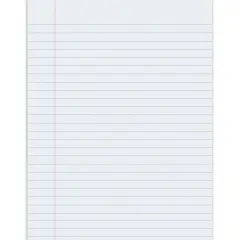 Composition Paper, White, Red Margin, 3/8" Ruled, 8-1/2" x 11", 500 Sheets