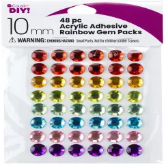 CousinDIY Acrylic Adhesive Gems 10mm-Rainbow
