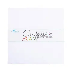 Confetti Cotton 10" Square Pack (Layer Cake / 10" Stacker) in Bright White byfor Riley Blake (10-120-BWHITE-42)