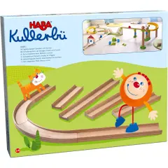 HABA Ball Track Expansion Set, Straight Tracks and Curves for Kullerbu Ball Run Sets, 8 Piece Set Marble Run Building Sets for Kids Ages 2-8 Multicolor