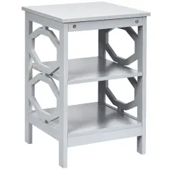 Costway 3-tier Nightstand Sofa Side End Accent Table Storage Display Shelf White\Black\Espresso\Grey
