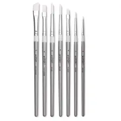 artPOP! Paint Brushes, Set of 7, Premium Synthetic Brushes for Acrylic, Oil, and Watercolor, Assorted Shapes and Sizes, Wooden Handles, Artist Brushes for Mixed Media