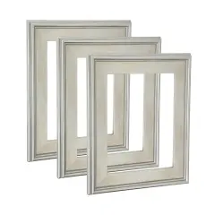 Cardinali Plein Aire Frame, Silver 16x20", 3 Pack - 3" Wide Moulding with Raised Edge -1/2" Rabbet Depth - Timeless Frame for Canvas - Made in USA