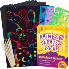 60 Pcs Magic Rainbow Scratch Paper