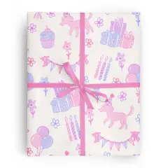PINK PUPPY BIRTHDAY WRAPPING PAPER
