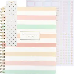 Teacher Planner 2025-2026 Academic Year - Pastel Stripes