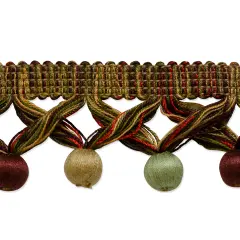 5 yards of Conso Criss Cross Wrapped Ball Fringe Trim | 5 yard cut