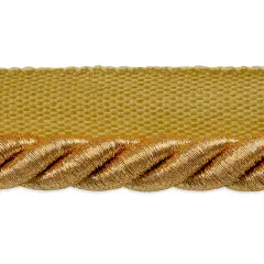 5 yards of Nicholas 3/8" Twisted Lip Cord Trim | 5 yard cut Metallic Gold