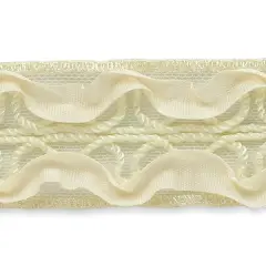 5 yards of Ribbon Rosette & EmbroideryTrim | 5 yard cut Ivory