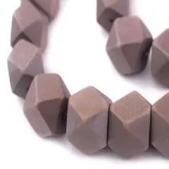 The Bead Chest Brown Cornerless Cube Wood Beads: 17mm Diamond Cut Natural Organic Beads for Jewelry Making