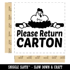 Please Return Carton Chicken Egg Self-Inking Rubber Stamp Ink Stamper Black