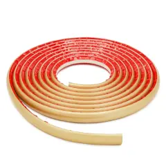 16.5 Feet Flexible Quarter-Round Trim for Wall Edges, Self-Adhesive Peel and Stick PVC Molding for Home and RV Countertops, Ceilings, Cabinet Edges (198.0x0.8x0.5in, Gold)