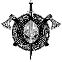 Vikings Helmet and Shield Ceramic Car Coaster Set 2.56" (2 Pack)