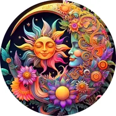 Diamond Painting Kits for Adults - Sun and Moon DIY 5D Diamond Art Kits Full Drill Diamond Dots