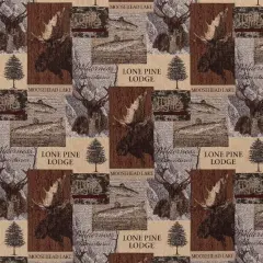 Lodge - Brown Novelty Upholstery Fabric 54 Inches"