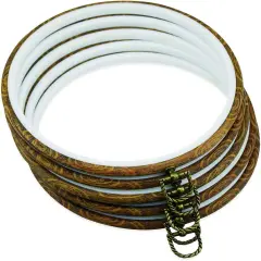 5PCS Round Embroidery Hoops - Circle Display Cross Stitch Hoop Frame (Brown, 8 inch)
