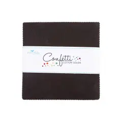 Confetti Cotton 5" Square Pack (Charm Pack / 5" Stacker) in Licorice byfor Riley Blake (5-120-LICORICE-42)