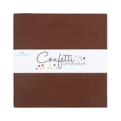 Confetti Cotton 10" Square Pack (Layer Cake / 10" Stacker) in Brownie byfor Riley Blake (10-120-BROWNIE-42)