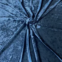 1 Yard Crushed Stretch Velvet Fabric for Apparel Costumes Leggings Tops 60" Width Denim Blue