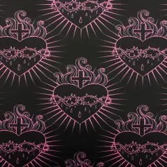 1 Yard Sacred Heart Stretch Spandex Fabric for Dancewear and Swimwear 58/60 Inches Wide