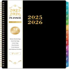 2025-2026 Academic Planner - 9"x11" - Black