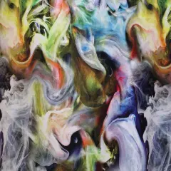 1 Yard Rainbow Smoke Print Stretch Velvet Fabric for Dancewear Leggings Costumes Streetwear (36" x 60") Inches Wide