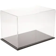 Plymor Clear Acrylic Display Case, 14"Wx 9" D x 9" H Black Base