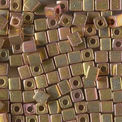 Miyuki 4mm Cube, #199, 24kt Gold Iris, 5 grams