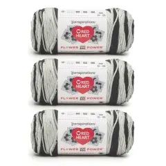 Red Heart All in ONE Flower Power Yarn 24 Pack-Black Dahlia