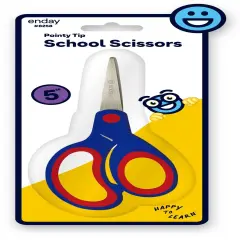 Enday Pointy Tip School Scissors Soft Comfort Grip Handles 5"