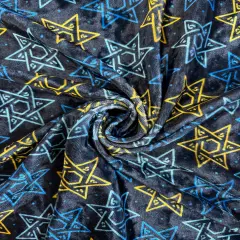 1 Yard Star of David Crushed Velvet 4‑way Stretch Fabric Dancewear Costumes Activewear