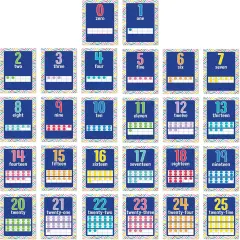 26-Piece Number Charts, 8.5" x 11" Math Posters