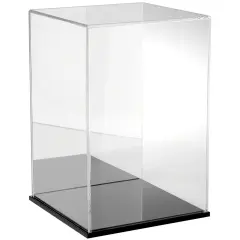 Plymor Clear Acrylic Display Case, 10" W x 10" D x 15" H Black (Mirrored)