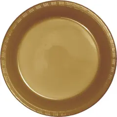 240 pc Bulk Glittering Gold 6.75 inch Plastic Dessert Plates